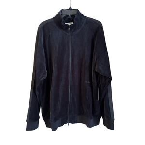 Tenore Men’s Velour Track Suit Jacket Black Zip Up Pockets Size XL NWT